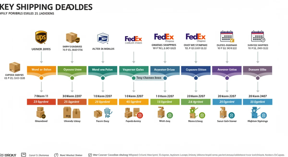 Infographic detailing 2025 holiday shipping deadlines for major U.S. carriers