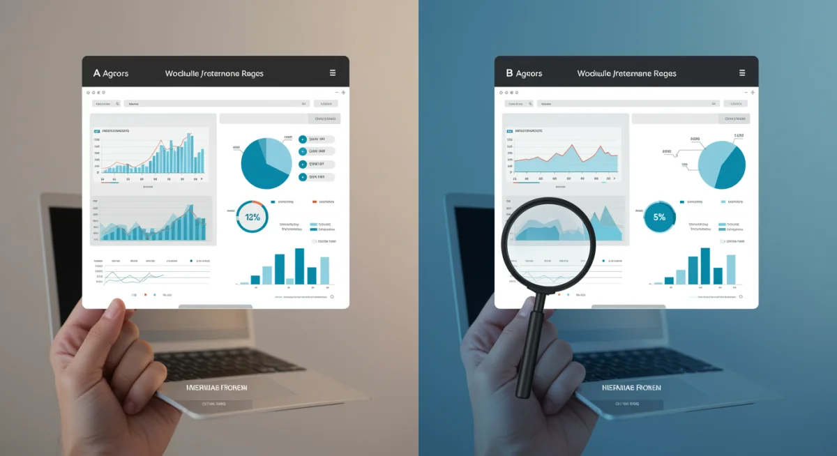 A/B testing comparison of two product page designs