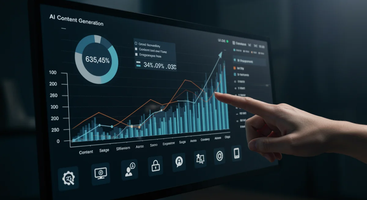 AI content generation dashboard showing efficiency gains