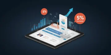 Illustration of BigCommerce's new checkout flow boosting conversions on a digital device