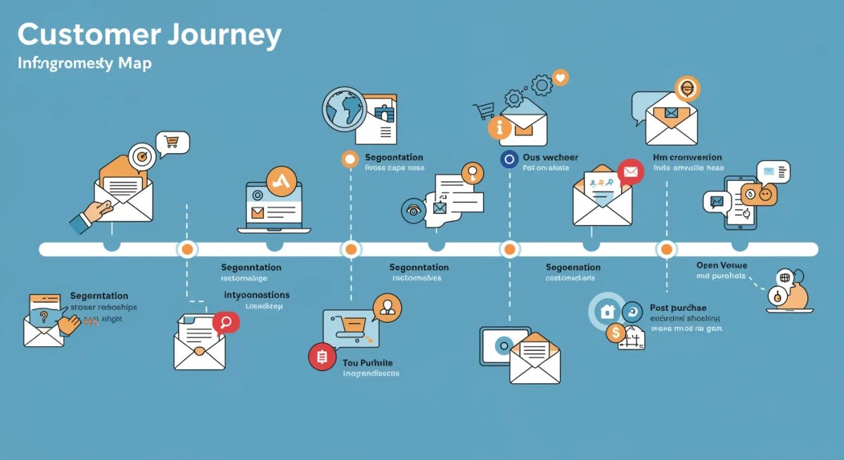 Customer journey map with personalized email touchpoints for enhanced engagement