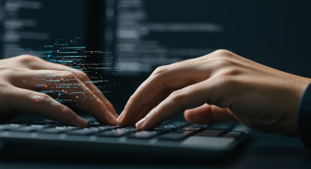 Developer implementing security patches on a computer