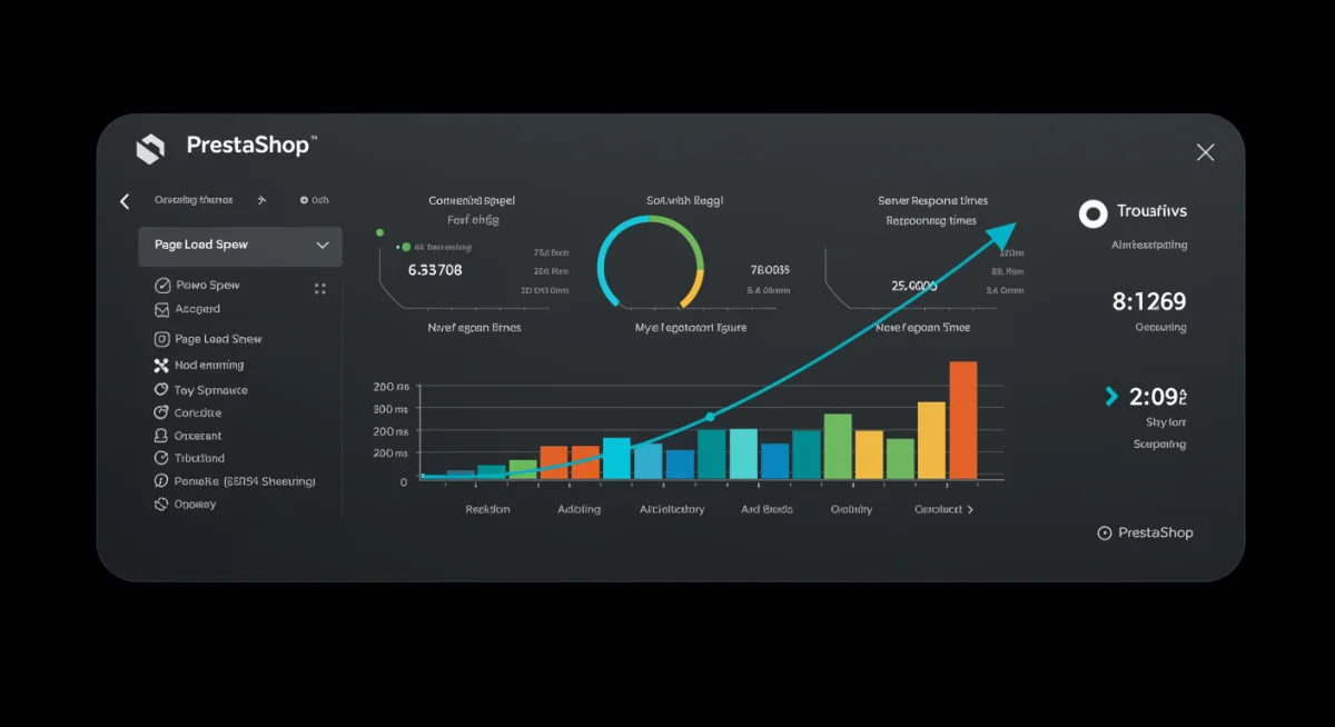 E-commerce dashboard showing improved performance metrics after PrestaShop updates