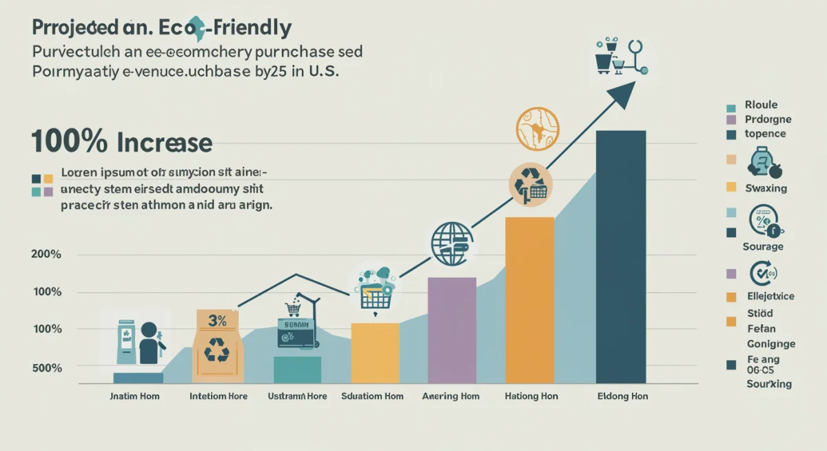 Infographic showing projected 10% growth in U.S. eco-friendly e-commerce purchases by 2025.