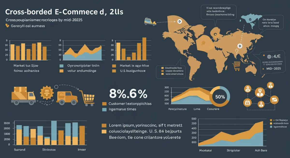 Infographic detailing cross-border e-commerce growth projections