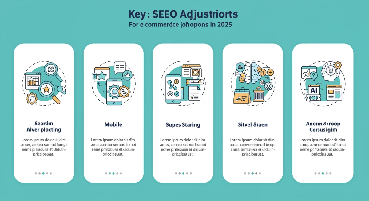 Infographic detailing five key SEO adjustments for e-commerce in 2025 Google algorithm update