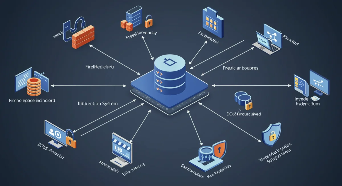 Layered security architecture protecting e-commerce data and operations.