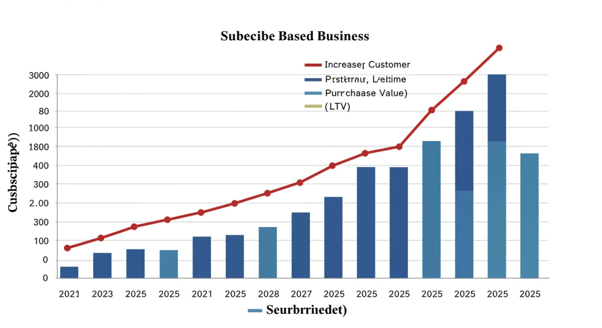 Graph showing 20% higher LTV for subscription models in 2025 U.S. market