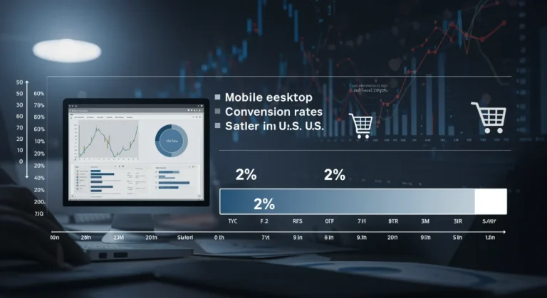 Mobile and desktop e-commerce conversion rates comparison for 2025 in the United States, showing a 2% gap.