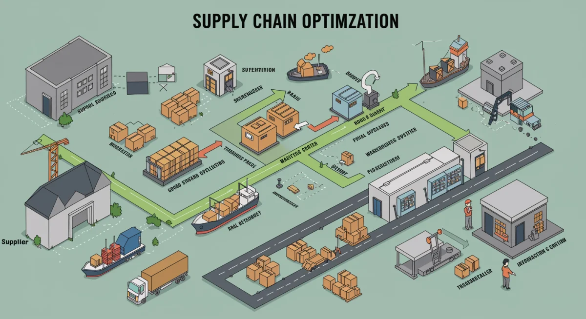 Infographic showing optimized retail supply chain logistics