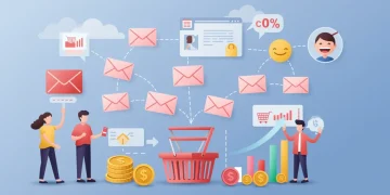 Illustration of personalized email flows boosting customer lifetime value and repeat purchases