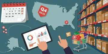 Strategic Q4 2025 e-commerce peak season planning calendar with sales data and logistics