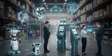 Modern retail technology ecosystem illustrating interconnected systems for efficiency