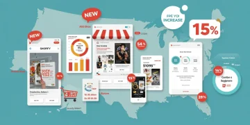 Shopify Q1 2025 updates dashboard showing new features and sales growth charts