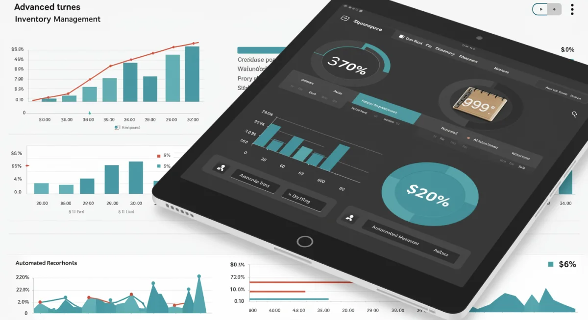 Squarespace advanced inventory management dashboard showing stock levels and sales.