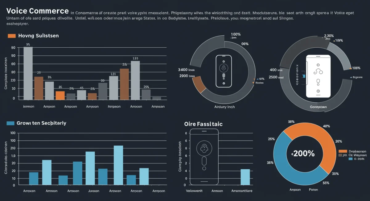 Infographic displaying U.S. voice commerce growth projections and market share.