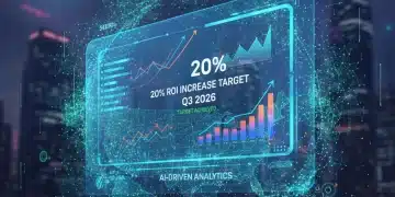 AI-powered digital marketing dashboard showing a 20% ROI increase target.