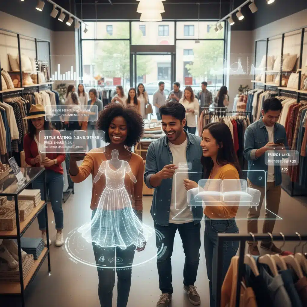 Augmented reality in social shopping for enhanced engagement