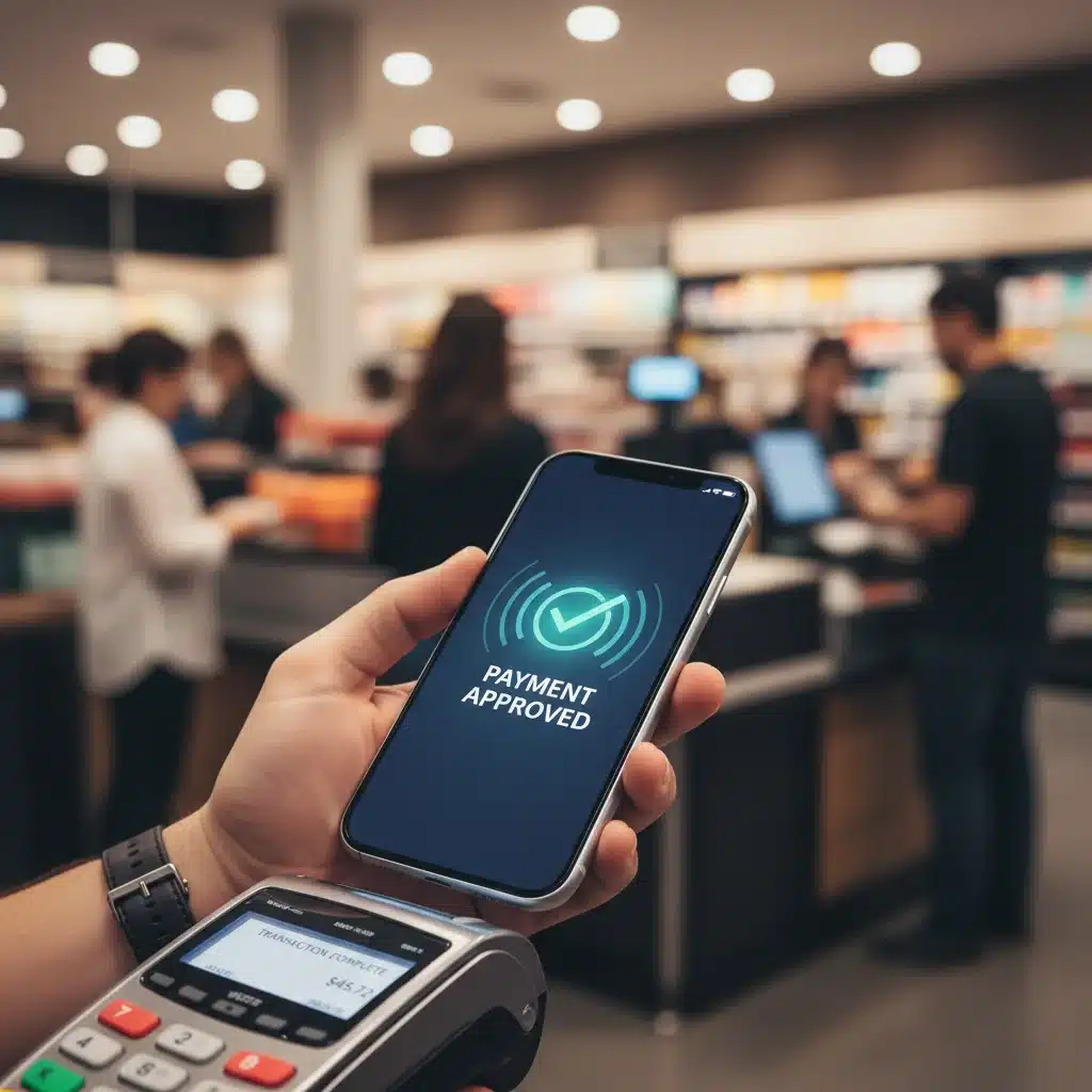 Contactless payment with smartphone at retail terminal