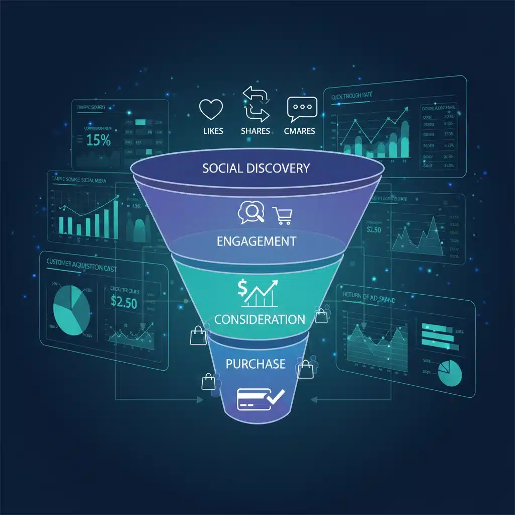 Social commerce customer journey and conversion funnel
