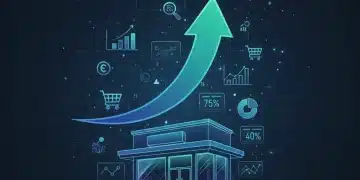 Data-driven merchandising strategy leading to increased retail sales by 8 percent by 2026, with graphs and analytical tools.