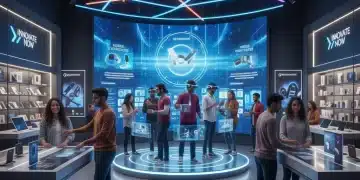 Customers engaged in interactive experiential retail store