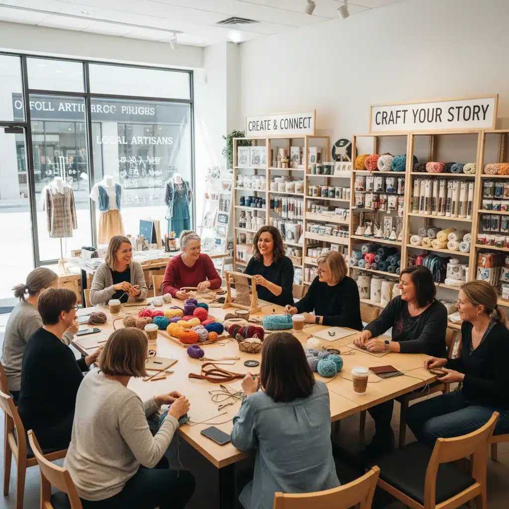 Retail store hosting a community workshop for customer engagement