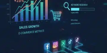 Boost Q1 2026 E-commerce Sales: 5 Digital Marketing Strategies for 15% ROI Uplift Digital marketing dashboard showing e-commerce sales growth and strategic planning.