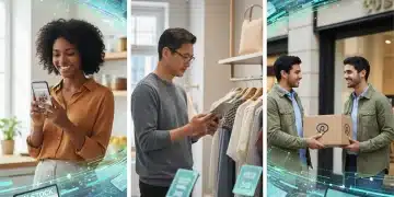 Integrated retail experience showing mobile, in-store, and home delivery, symbolizing omnichannel success.
