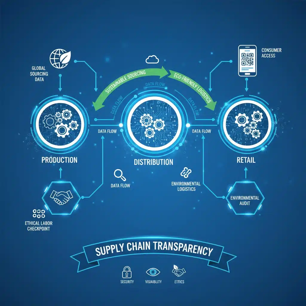 Transparent supply chain infographic for ethical sourcing in retail