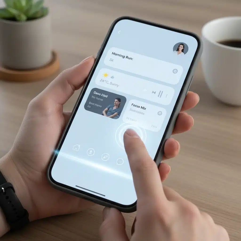 User interacting with redesigned mobile app interface for enhanced experience