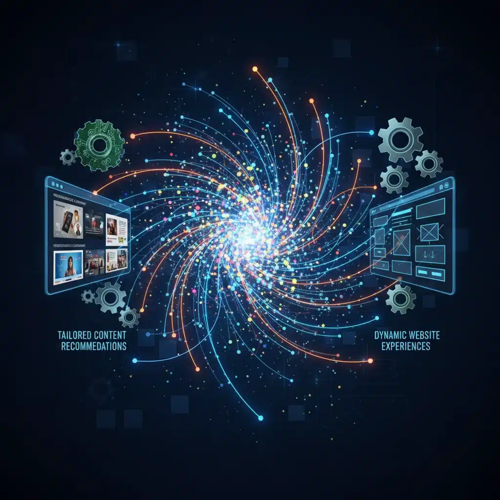 Artificial intelligence processing customer data for personalized marketing.
