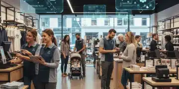 Diverse retail team utilizing gig workers for flexible staffing solutions in a modern store environment.