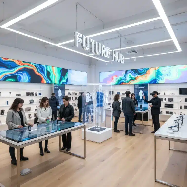 Modern retail store with interactive displays and engaging customer experiences